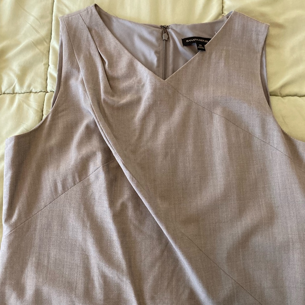 Banana Republic Wool Grey Sleeveless Shift Dress